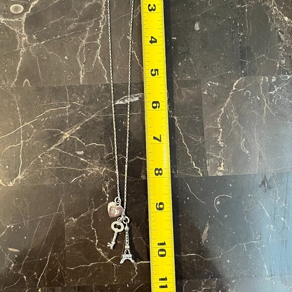 Vintage Juicy Couture Silver Eiffel Tower Necklace - Picture 2 of 8